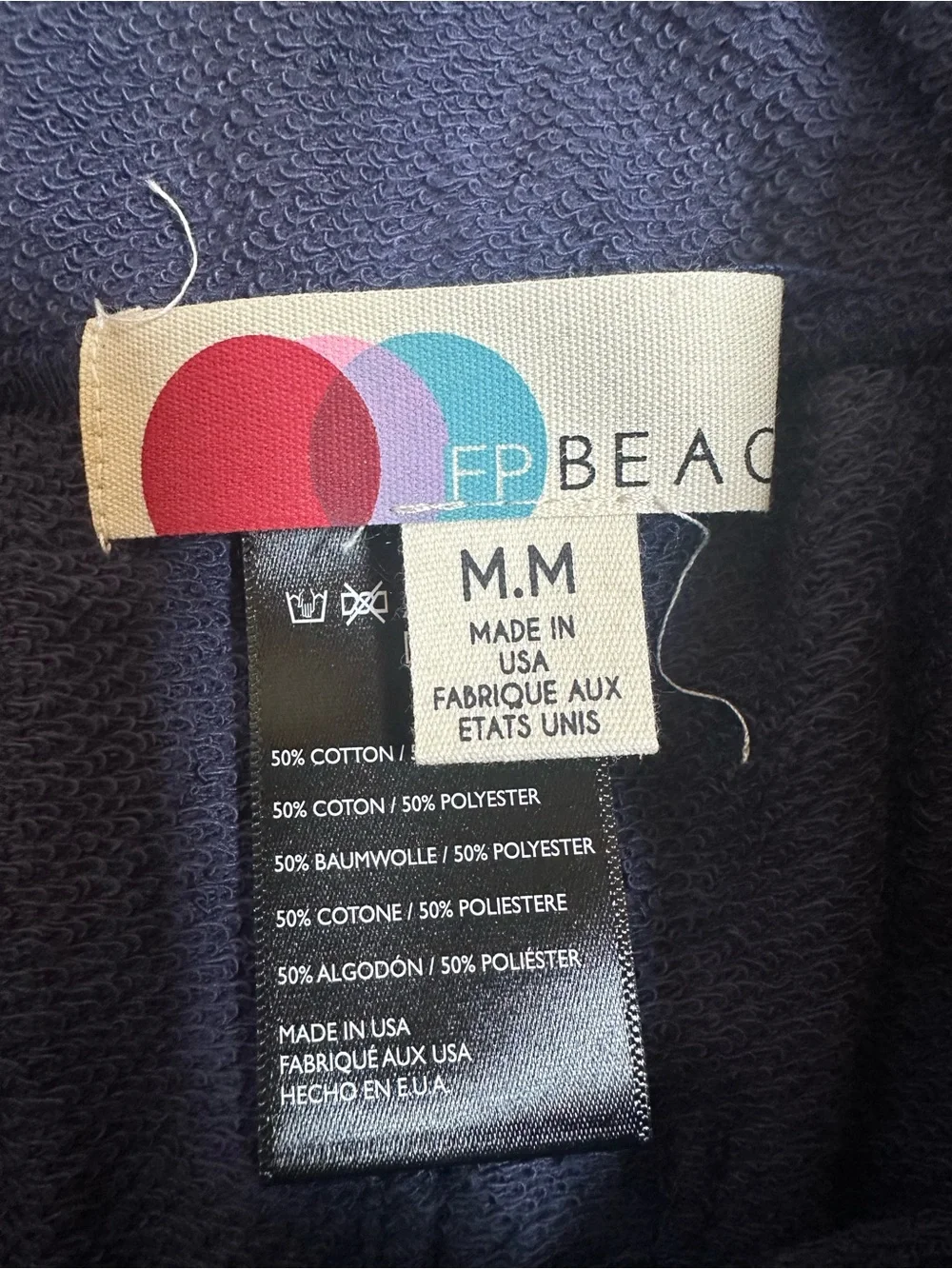 New FP BEACH FREE PEOPLE wide leg cropped beach pants coverup Med  Blue/Navy - Picture 5 of 6